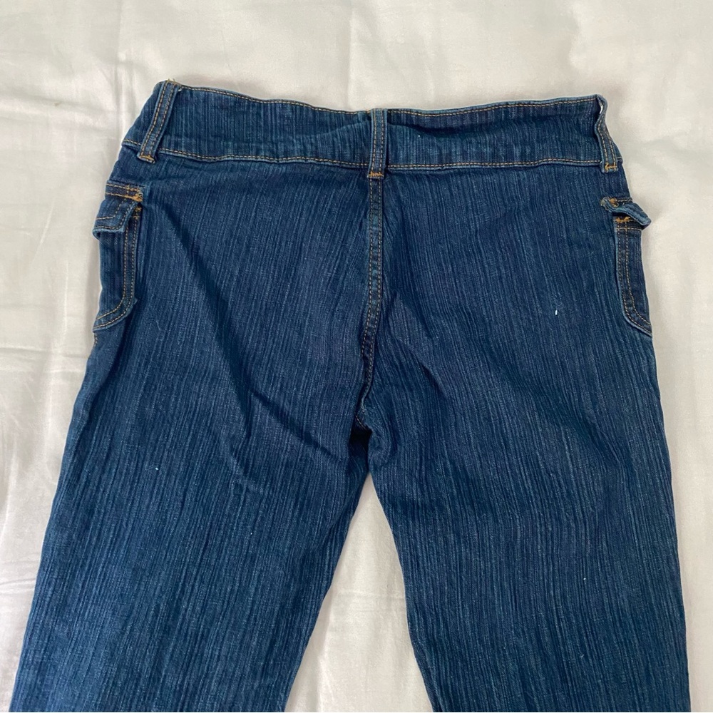 Brandy Melville John Galt Agatha Dark Blue Wash Demin Low rise Flare Jeans S - Picture 3 of 4